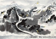 吳冠中國(guó)畫_月下玉龍山_高清大圖下載