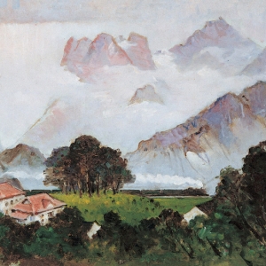 楊秋人風(fēng)景油畫(huà)作品《桂林市郊風(fēng)景》欣賞及拍賣(mài)成交價(jià)