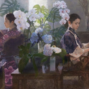 陳衍寧人物油畫作品《暗香盈袖》欣賞及拍賣成交價