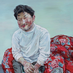 張新文人物油畫《滿足》欣賞