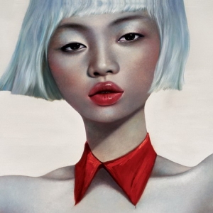 凌健人物油畫作品《北京女孩——準備好了》欣賞