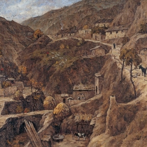 燕飛風(fēng)景油畫作品《黃土家園》拍賣成交價