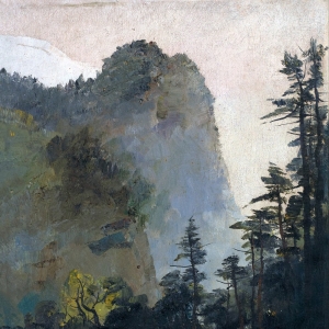 吳冠中油畫風(fēng)景《井岡山劉家坪風(fēng)光》欣賞