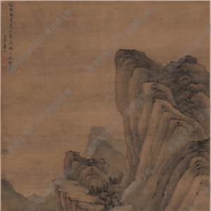 清 章谷《攜琴游山圖》高清大圖下載
