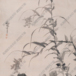 清 李孝《花卉水鳥圖》國畫高清大圖下載