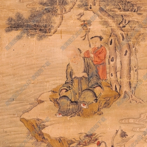 清 樵谷《祝壽圖》國畫高清大圖下載