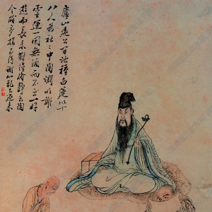 清 上官周《廬山觀蓮》國畫高清大圖下載