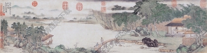 清 上睿《攜琴訪友圖》國畫高清大圖下載