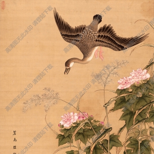 明 丘鑒《芙蓉蘆雁圖》國(guó)畫高清大圖下載