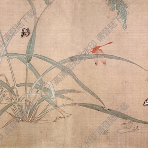 明 吳炳《嘉禾草蟲圖》國(guó)畫高清大圖下載