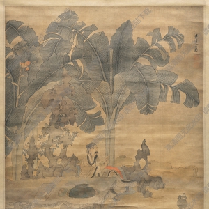 明 陳洪綬《蕉林酌酒圖》國(guó)畫高清大圖下載