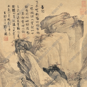 明 唐寅唐伯虎《騎驢歸思圖》國(guó)畫高清大圖下載