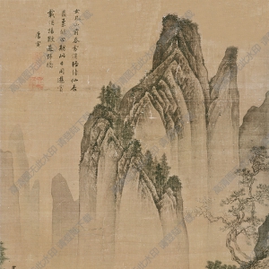 明 唐寅唐伯虎《松林揚(yáng)鞭圖》國(guó)畫高清大圖下載