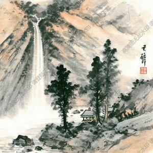 黃君璧《幽居圖》國畫高清大圖下載