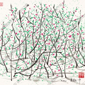 吳冠中《春》國畫高清大圖下載