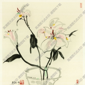 吳冠中《丁香》國畫高清大圖下載