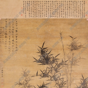 元 顧安《幽篁秀石圖》國(guó)畫高清大圖下載