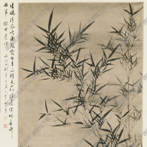 元 顧安《竹石圖》國(guó)畫高清大圖下載