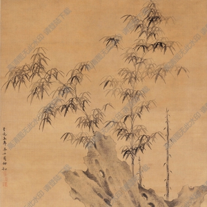 元 謝庭芝《竹石圖》國(guó)畫高清大圖下載