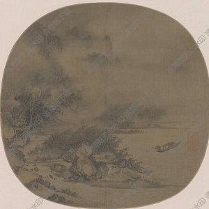 宋 佚名《風雨歸舟圖》國畫高清大圖下載