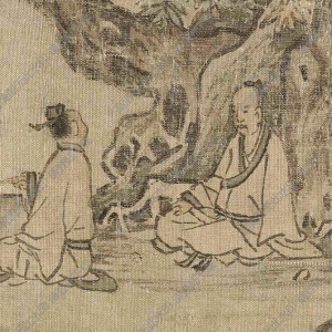 宋 佚名《秋林觀泉圖》國(guó)畫高清大圖下載