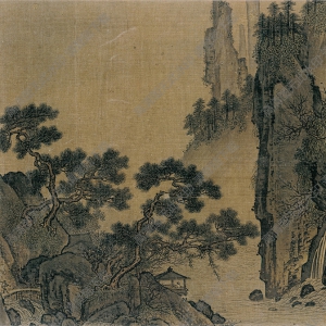 宋 佚名《觀瀑布圖》國(guó)畫高清大圖下載