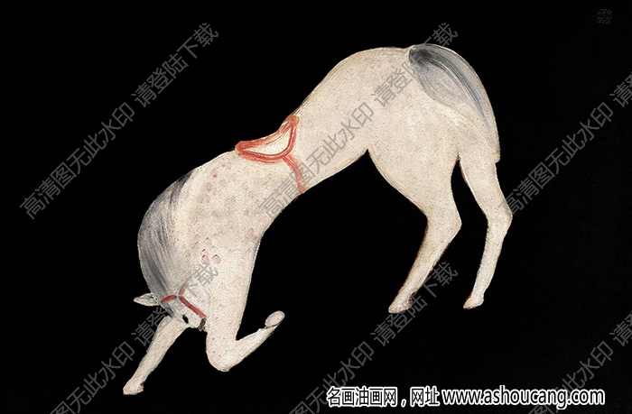 常玉抽象油畫《休閑之馬》高清大圖下載
