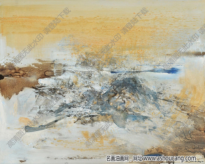 趙無極油畫抽象《20.2.76》高清大圖下載