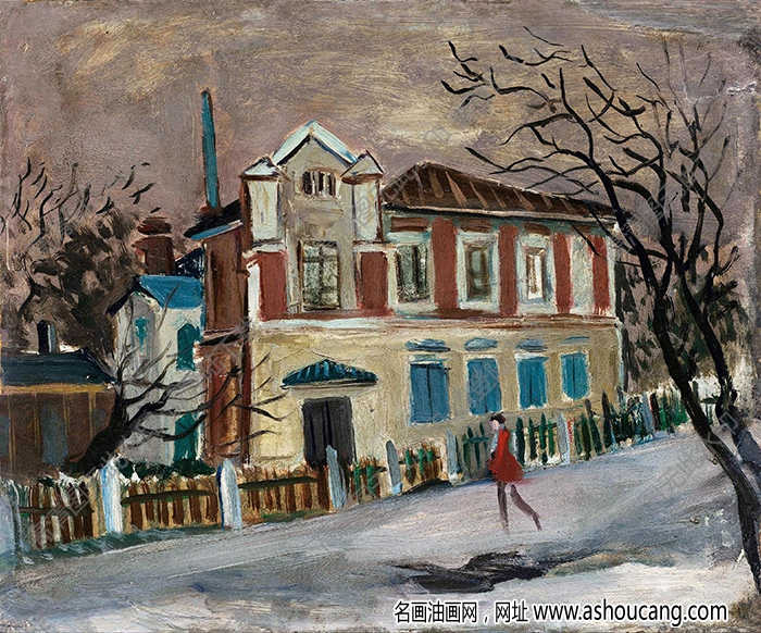 李駱公風(fēng)景油畫《哈爾濱街景》價(jià)格與高清大圖下載