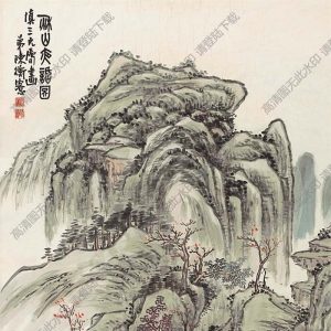 近現(xiàn)代 陳師曾《秋山夜話圖》國(guó)畫高清大圖下載