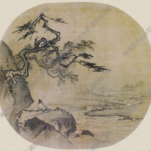 南宋 夏圭《坐看云起》國(guó)畫高清大圖下載