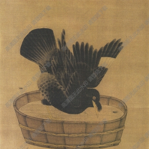 宋 李迪《禽浴圖》國(guó)畫高清大圖下載