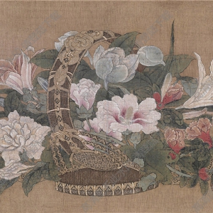 宋 李嵩《花籃圖》國(guó)畫高清大圖下載