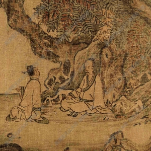 清 華巖《秋林觀泉圖》國畫高清大圖下載