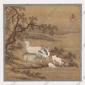 唐 趙福《羊圖》國(guó)畫(huà)高清大圖下載