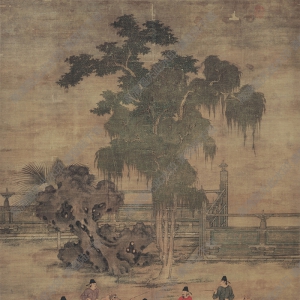 五代 趙喦《八達(dá)游春圖》國(guó)畫(huà)高清大圖下載