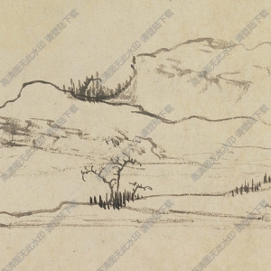 元 趙孟頮《雙松平遠(yuǎn)圖》國(guó)畫高清大圖下載