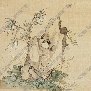 清 居廉《花卉奇石》-8國(guó)畫高清大圖下載