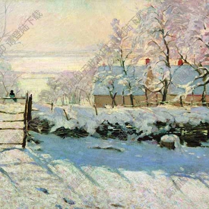 莫奈作品_雪中喜鵲_高清大圖下載