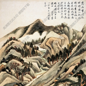 明 董其昌《山水圖》國(guó)畫高清大圖下載