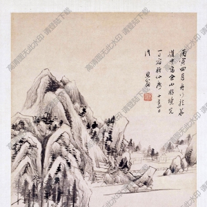 明 董其昌《佘山游境圖》國(guó)畫高清大圖下載