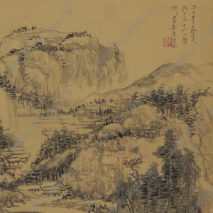 唐云《設色山水圖》國畫高清大圖下載