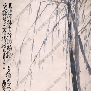 清 黃慎《柳塘雙鷺》國(guó)畫(huà)高清大圖下載