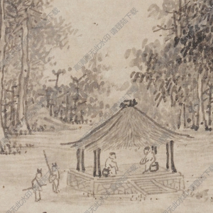 元 吳鎮(zhèn)《草亭詩意圖》國畫高清大圖下載