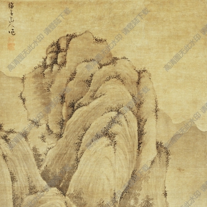 元 吳鎮《溪山高隱圖》國畫高清大圖下載