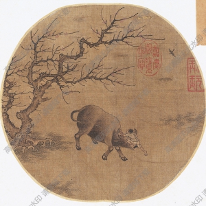 宋 李唐《牧牛圖》國(guó)畫高清大圖下載