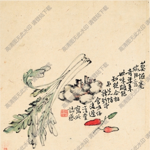 清 李鱓《花卉冊(cè)十二開》-1 國(guó)畫高清大圖下載