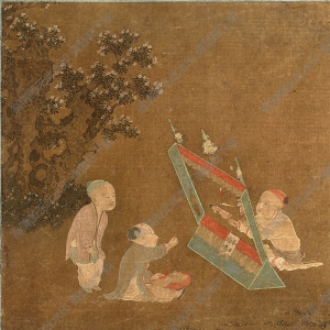 宋 蘇漢臣《侲童傀儡圖》國(guó)畫高清大圖下載