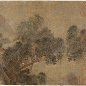 宋 佚名《楊柳溪堂圖》國(guó)畫(huà)高清大圖下載