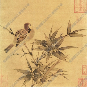宋 佚名《竹雀圖》國(guó)畫(huà)高清大圖下載